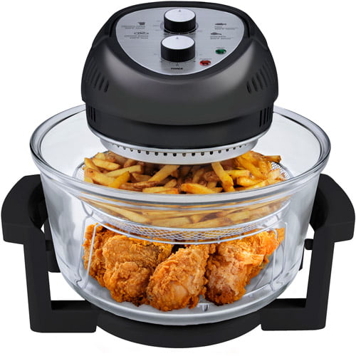 Oilless Air Fryer Oven Black Convention Countertop Oil-less Oven 16 Qt